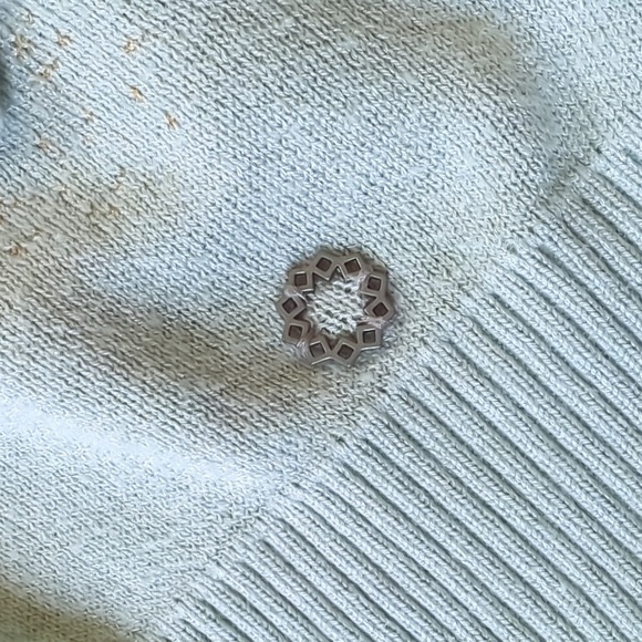 ANTHRO I Light Blue & Ombre Metallic Knit Details Cardigan Sweater by NUMPH, XS - Picture 7 of 14